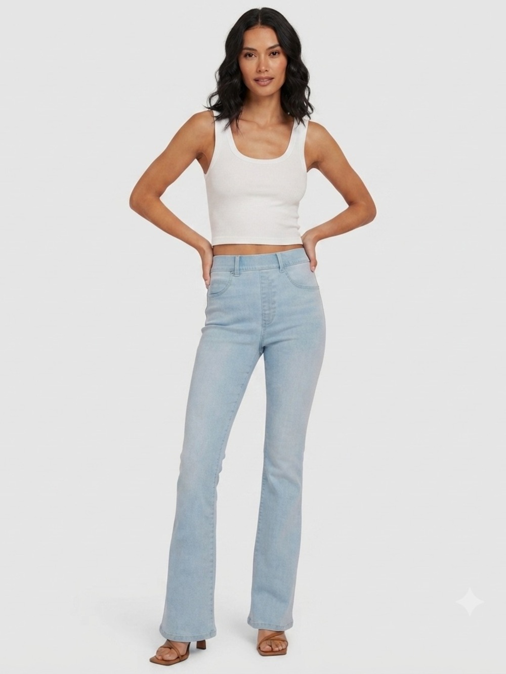 SPANX Retro Light Wash Blue Flare Jeans